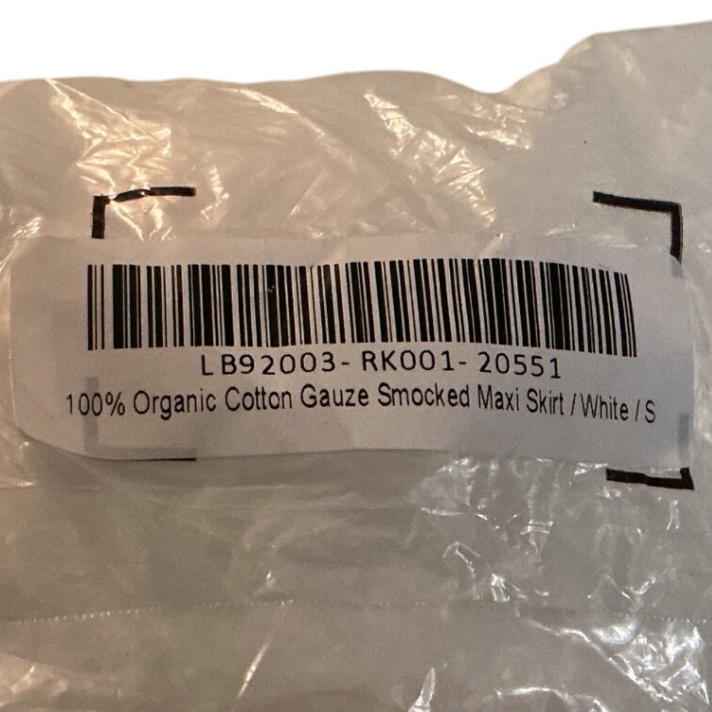 Quince 100% Organic Cotton Gauze Smocked Maxi Skirt Small White New‎ w/ Tags - Picture 4 of 8